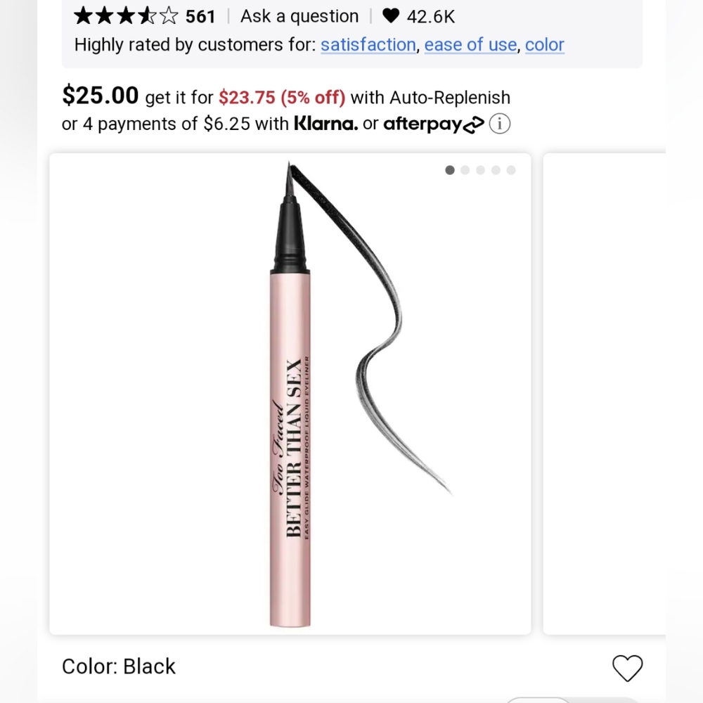 NWT better than sex black waterproof eyeliner